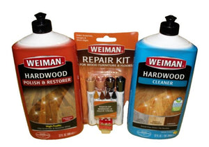 WEIMAN HARDWOOD FLOOR HIGH TRAFFIC POLISH & RESTORER & CLEANER  & REPAIR KIT